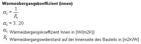  Formel Wärmeübergangskoeffizient (innen)