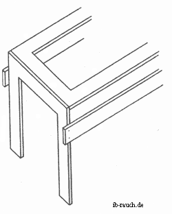 Stabilisierung eines alten Tisches durch seitliche Leisten